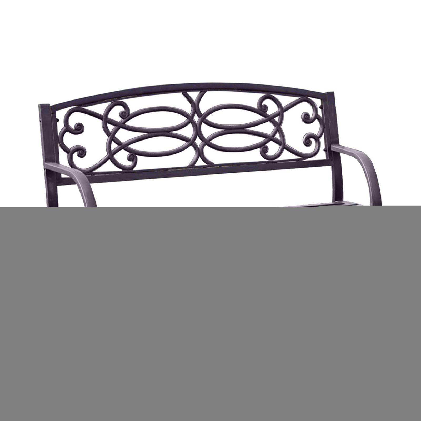 Benzara - Potter Armrests Patio Bench, Black