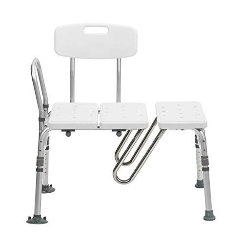 Reversible Hospice Nursing Home Shower Bathtub Transfer Bench with Curtain