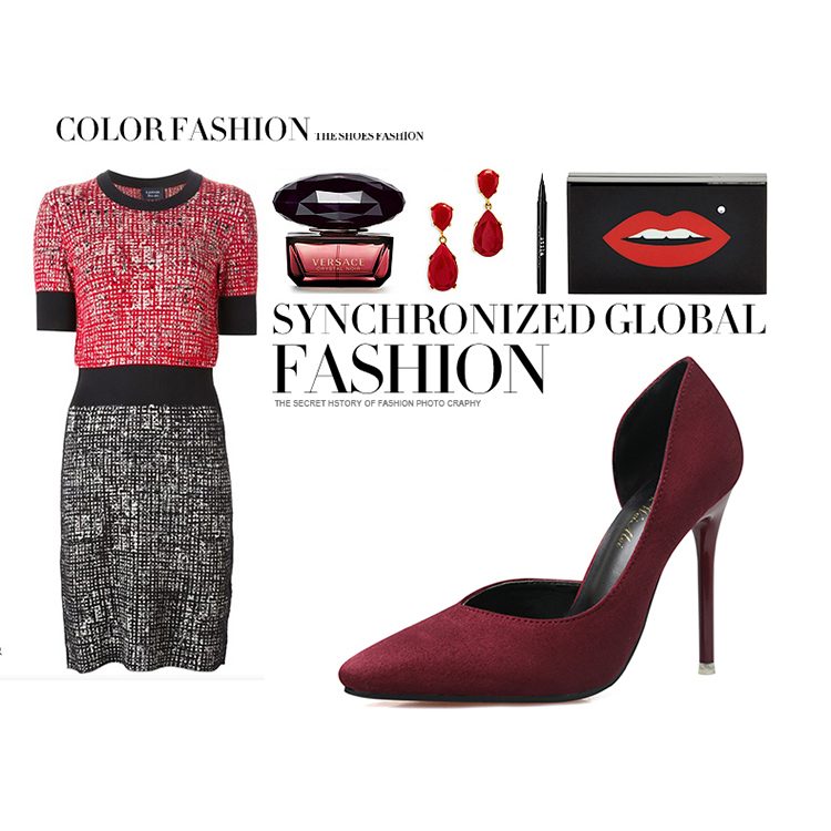 11CM Fine-heeled Stylish Simplicity Slim Shallow Tip Sidecut