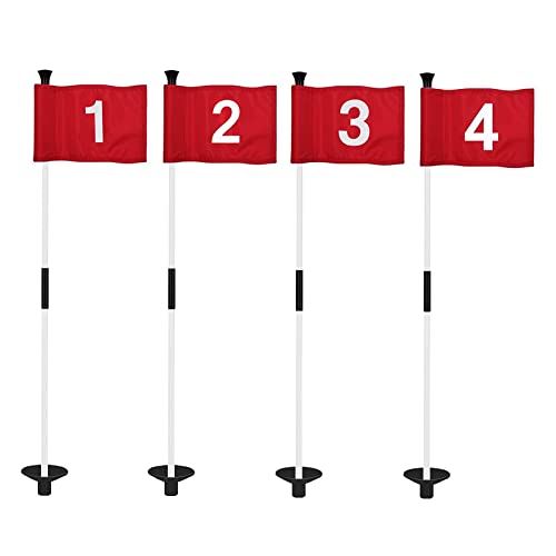 KINGTOP Golf Flagsticks Mini, Putting Green Flag for Yard, All 3 Feet, Golf Flagstick Set