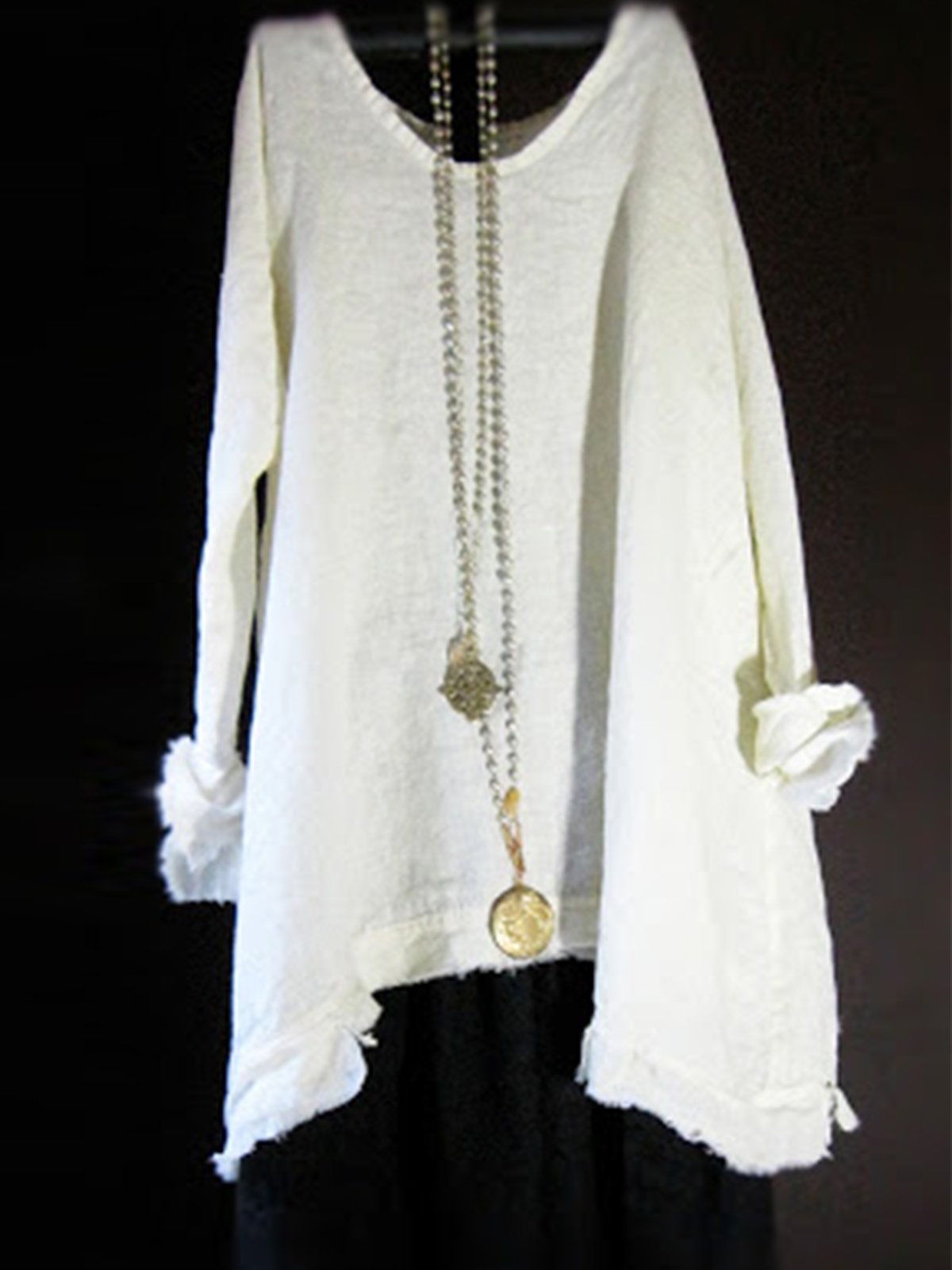 Linen Loose long-Sleeved tops