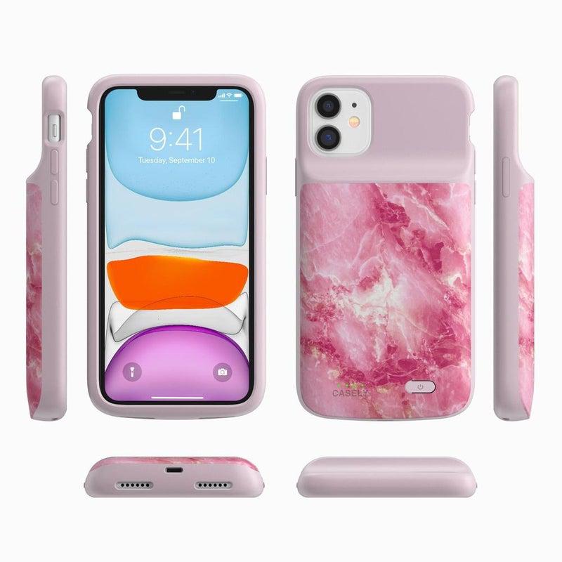 Hot Pink Marble Battery-Powered Charging Case