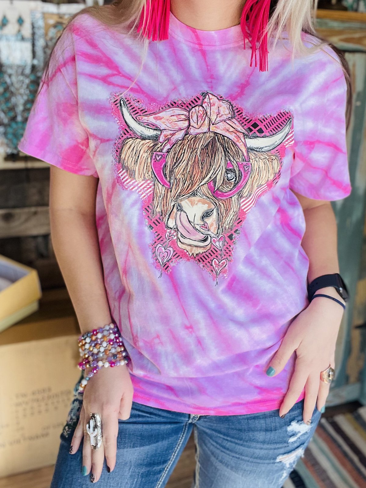 Animal Crew Neck Short Sleeve Shift Shirts & Tops