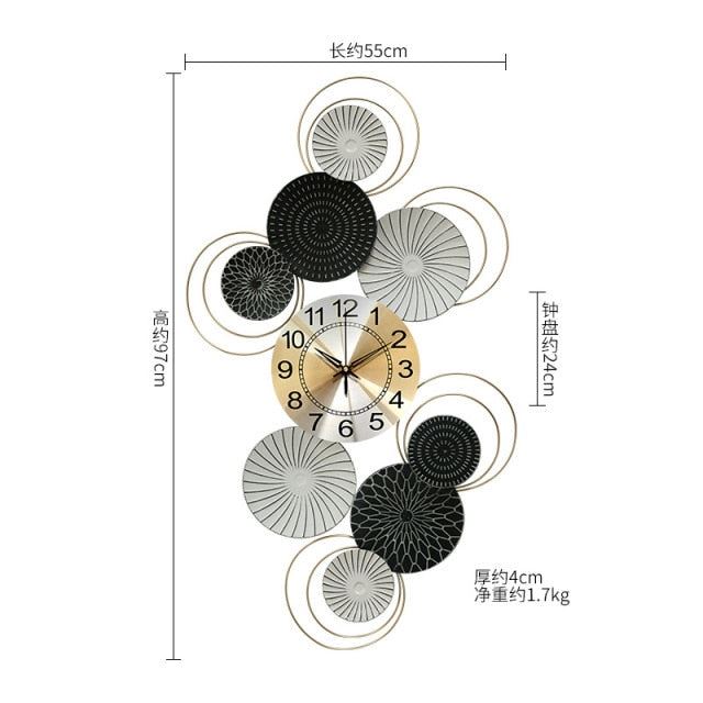 Light Luxury Fashion European Style Wall Clock Living Room Fashion Atmosphere Silent Clock Bedroom Wall Art Wall Clock