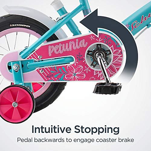 Petunia Steerable Kids Bike, Girls Beginner Bicycle, 12-Inch Wheels
