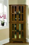 Coaster Home Furnishings 4-Shelf Corner Curio Cabinet / Golden Brown