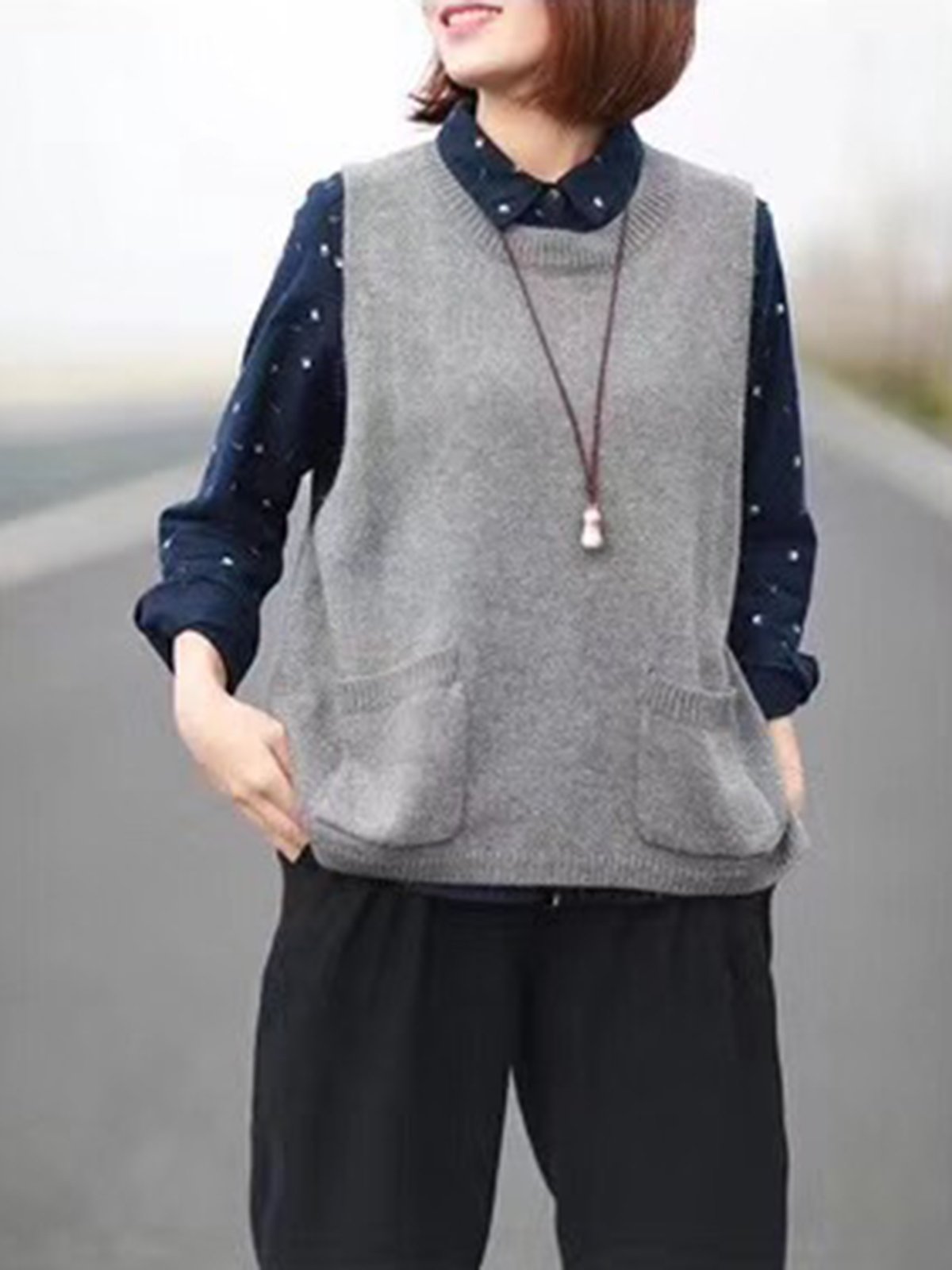 Coffee Casual Buttoned Tanks & Cami