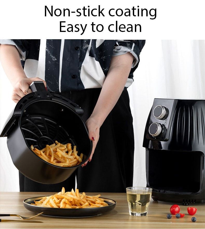 5.5Liter Electric Hot Air Fryer Oven Ollies Cooker Nonstick Frying Pot 1300W Adjustable Temperature Control