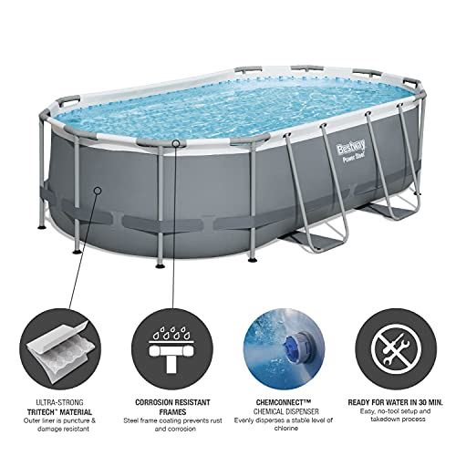 Power Steel Above Ground Pool Set / 14′ x 8’2′′ x 39.5′′
