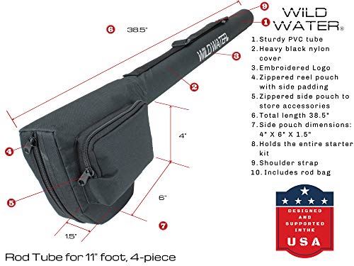 Wild Water Fly Fishing 11 Foot 4-Piece 7-Weight Switch Rod Complete Fly Fishing Rod