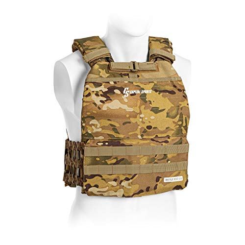 CAPITAL SPORTS Battlevest- Weight Vest , High Wearing Comfort and Optimal Weight, Camouflage