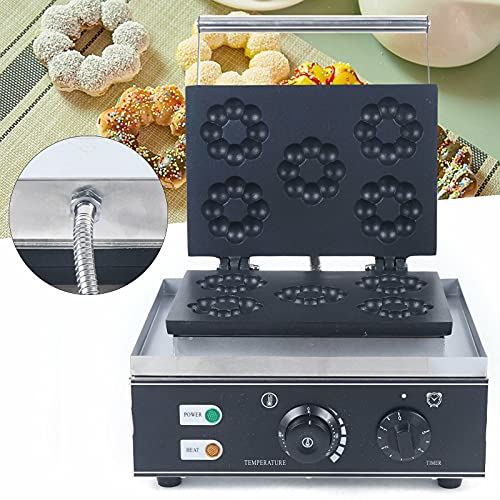 5 pcs Electric Donut Maker Donut Machine, Non-Stick Belgian Waffle Maker Machine