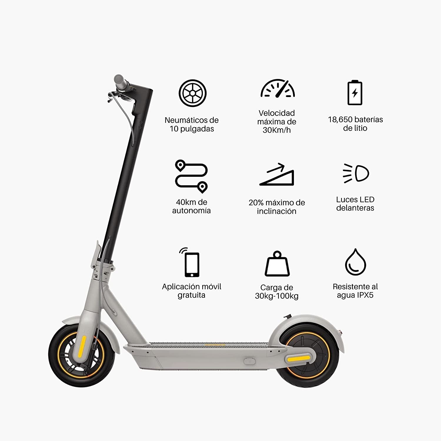 NEW MAX Electric Kick Scooter, Max Speed 18.6 MPH, Long-range Battery
