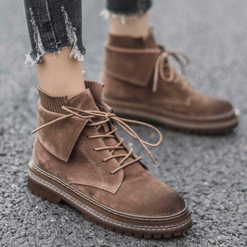 Women Street Style Martin Boots Casual Lace Up Boots
