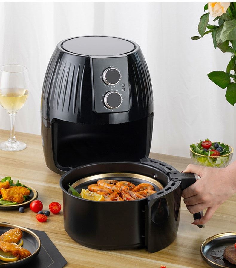 5.5Liter Electric Hot Air Fryer Oven Ollies Cooker Nonstick Frying Pot 1300W Adjustable Temperature Control
