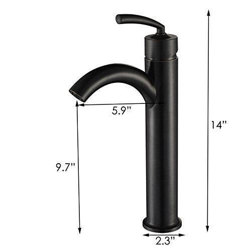 Tempered Glass Bathroom Vessel Sink & Oil Rubbed Bronze Faucet Combo