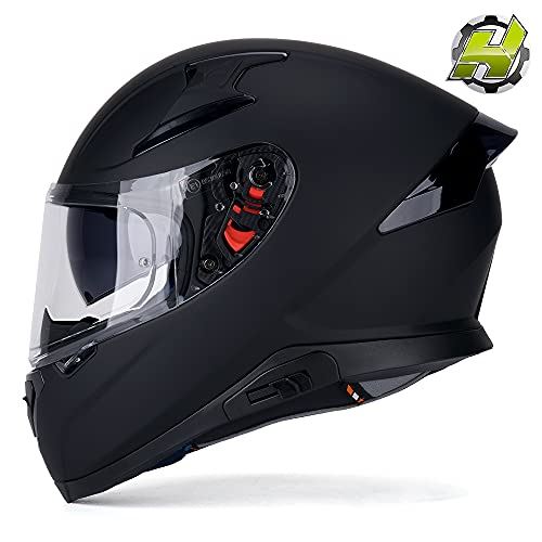 Adult Full Face Motorcycle Helmet with Dual Rear Wing & DOT for Street Bike / XL