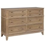 Knocbel Rustic 6-Drawer Dresser with Silver Finish Handle / 52′′ W x 17.3′′ D x 35′′ H