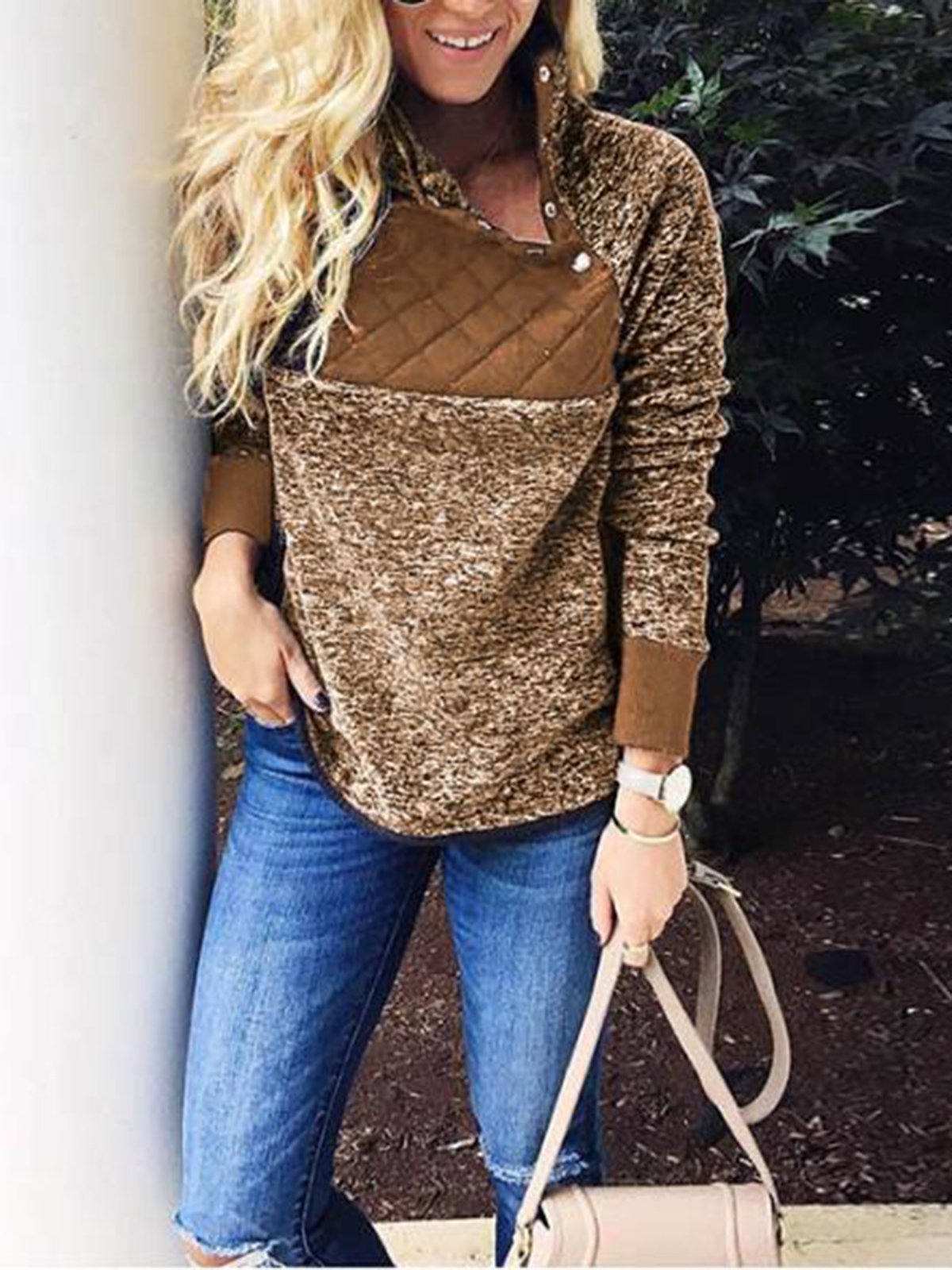 Casual Long Sleeve Stand Collar Sweater