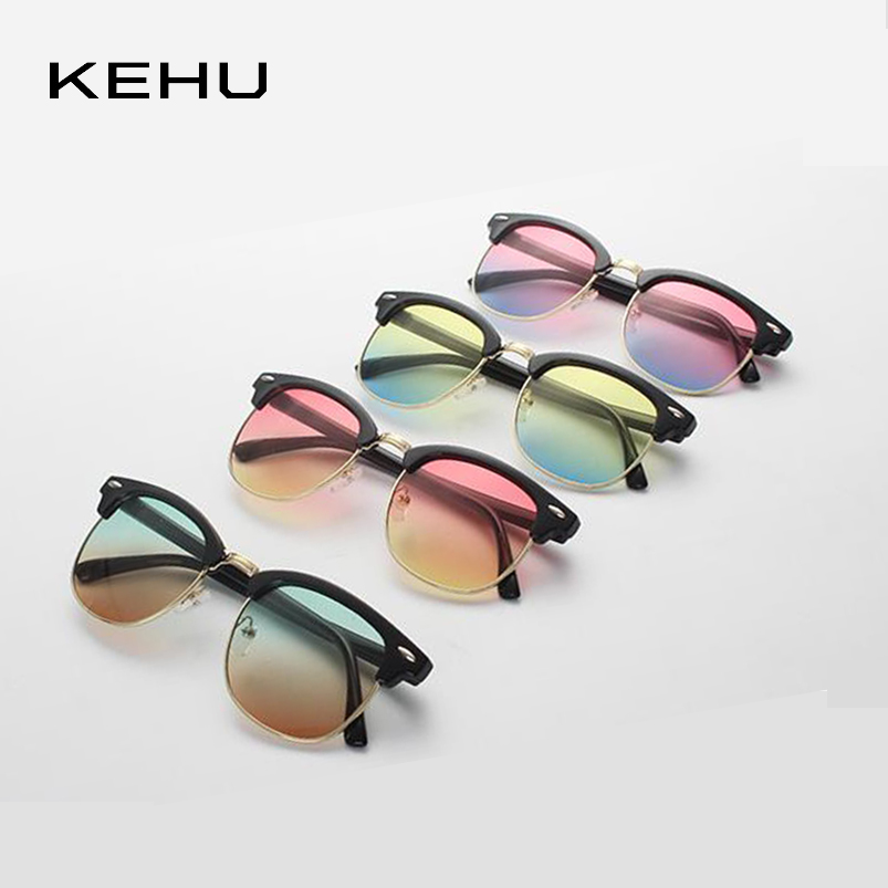 KEHU Newest Women Sunglasses Semi-Rimless Brand Designer Men Clear Lens Sun Glasses K9083