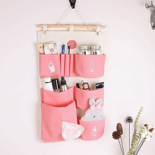 7 Pockets Wall Hanging Bag Linen Closet Organizer