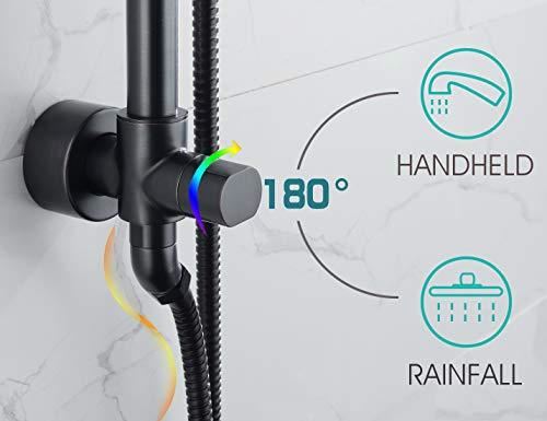 shower head and handheld shower head with height adjustable holder