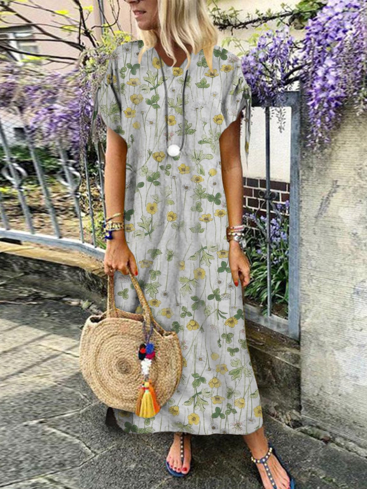 Casual Cotton-Blend Short Sleeve Dresses