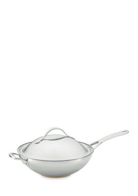 Anolon Nouvelle Copper 12x22 Stainless Steel Covered Stir Fry with Helper Handle