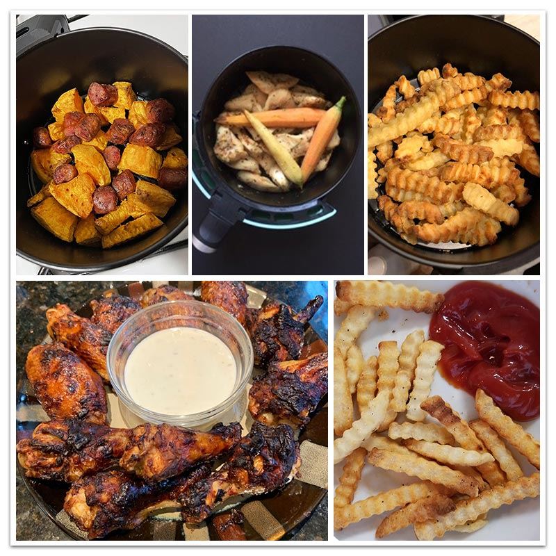 Oil Free Air Fryer Oven 4.5L 1400w Smart Electric Frying Pan 360° Baking LED Touchscreen