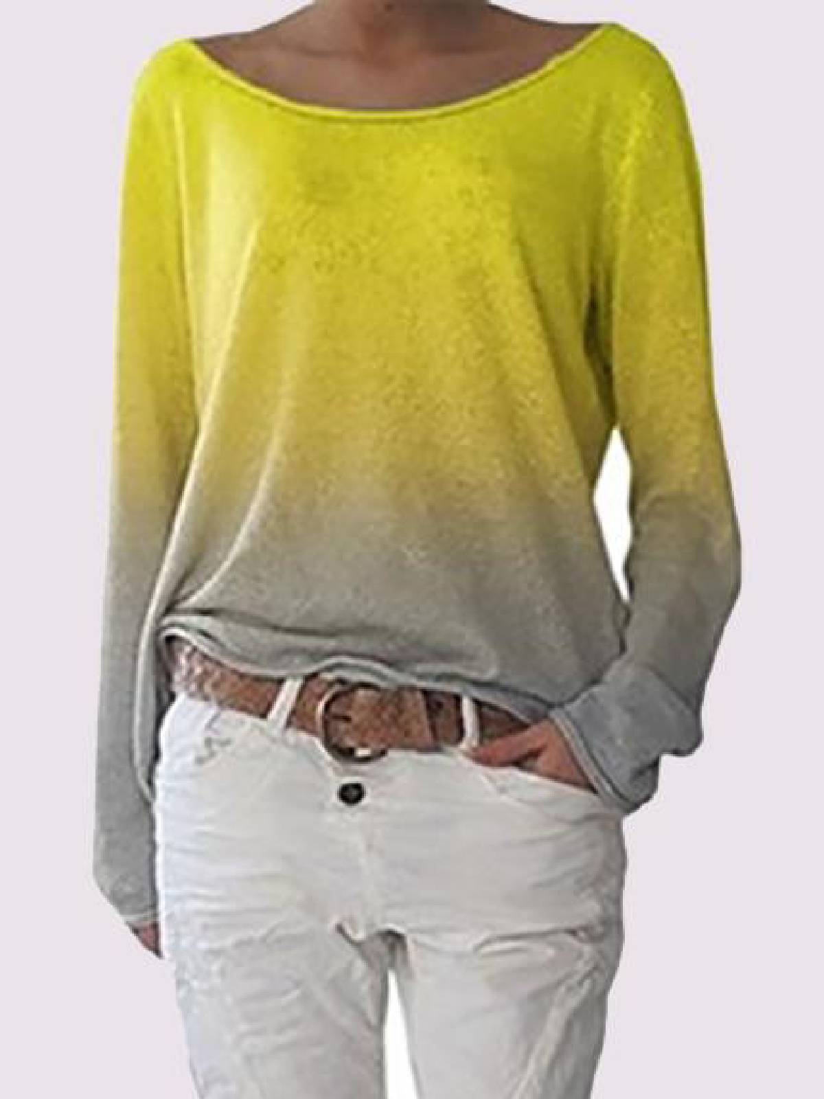 Color-Block Cotton-Blend Casual Shirts & Tops