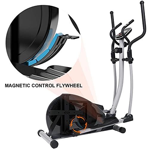 SNODE E20 Elliptical Exercise Machine, Cross Trainer Fitness Equipment with Hyper-Quiet Magnetic Driving System- Black