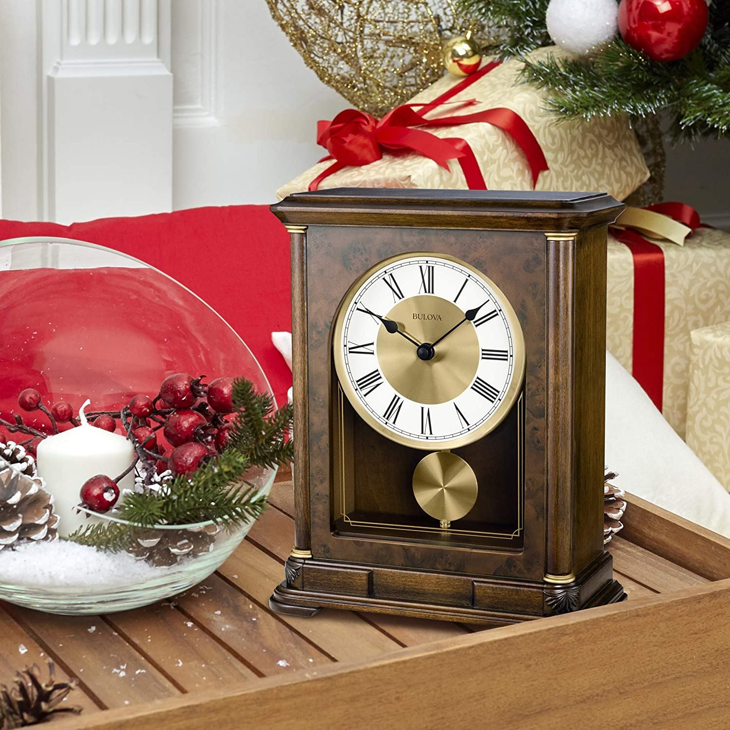 B1860 Vanderbilt Mantel Clock/Warm Walnut