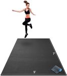 Premium Extra Large Exercise Mat – 7′ x 5′ x 1/4′′ Ultra Durable, Non-Slip, Workout Mats for Home Gym Flooring- Black
