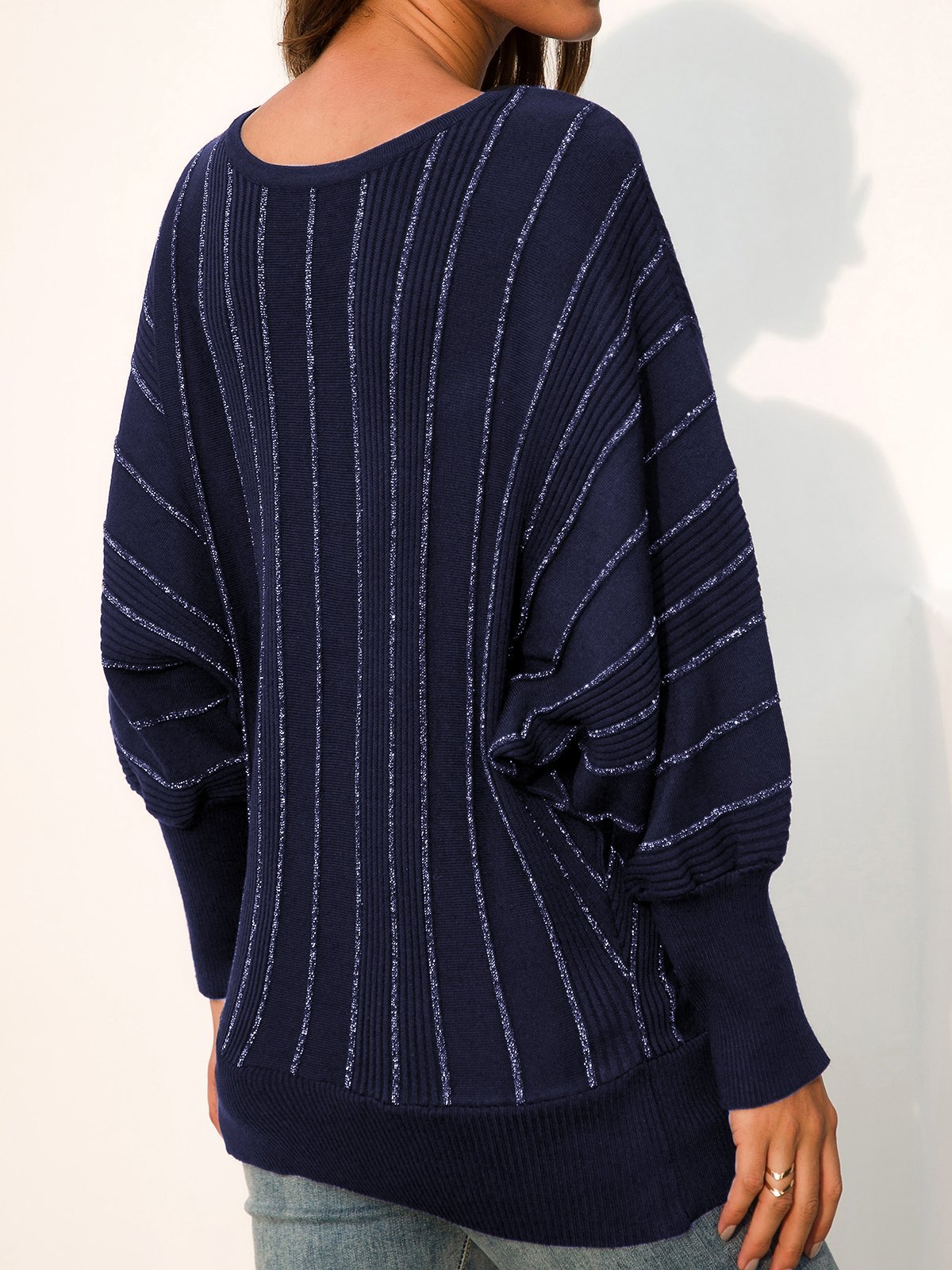 Long Sleeve Casual Stripes Sweaters