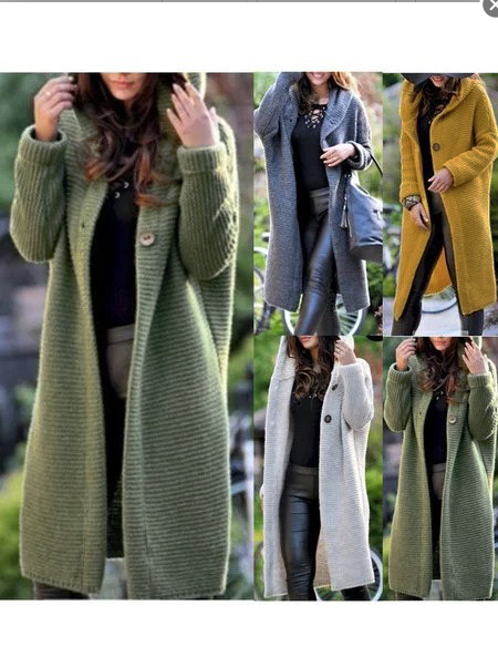 Women Casual Long Sleeve Wool Blend Knitted Cardigans