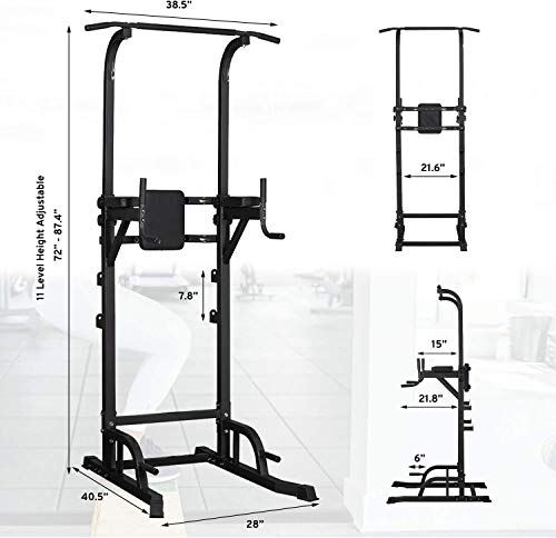 DOIT Power Tower Pull Up and Dip Station with Barbell Rests