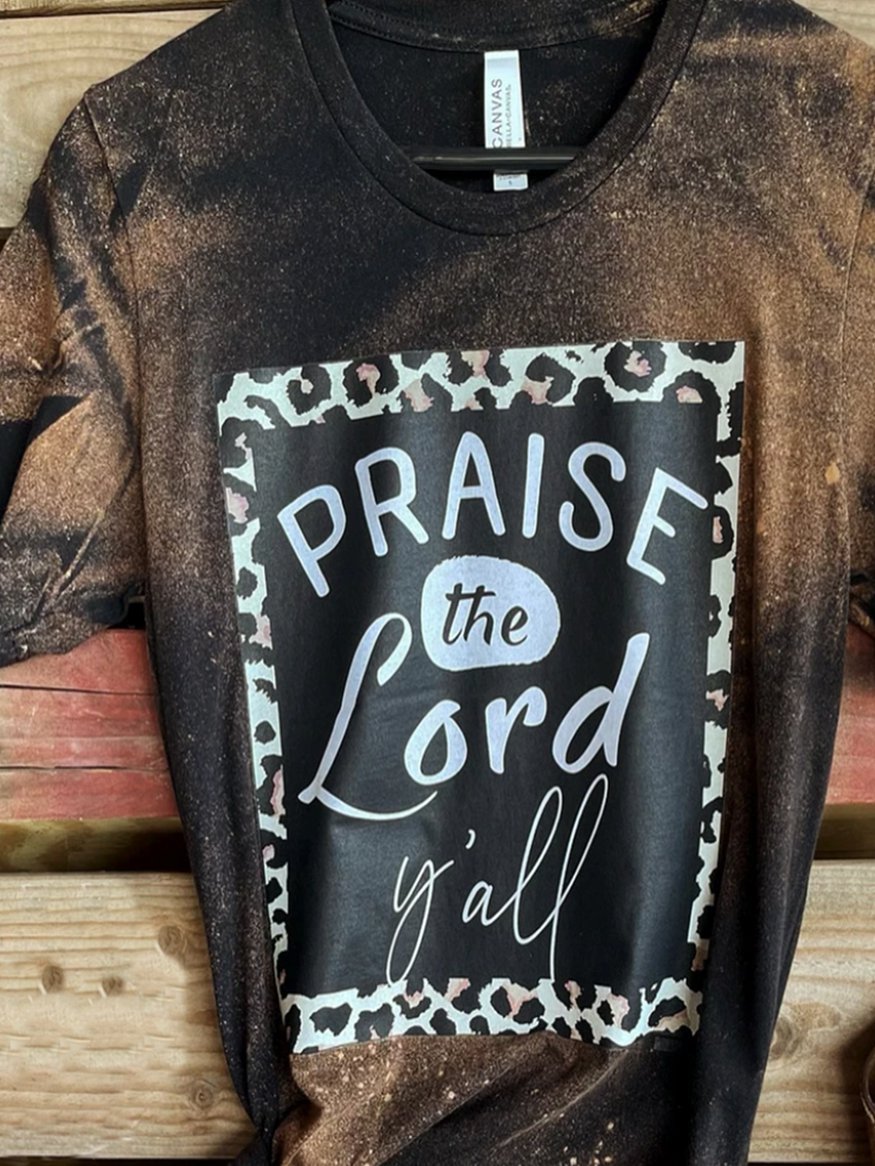 Leopard Jersey Short Sleeve Shirts & Tops