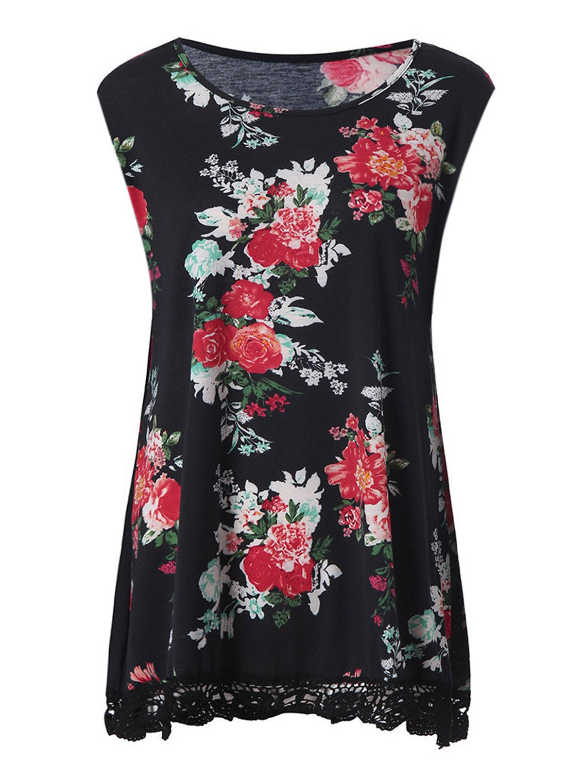 Women Casual Printed Tops Tunic Tanks Vest