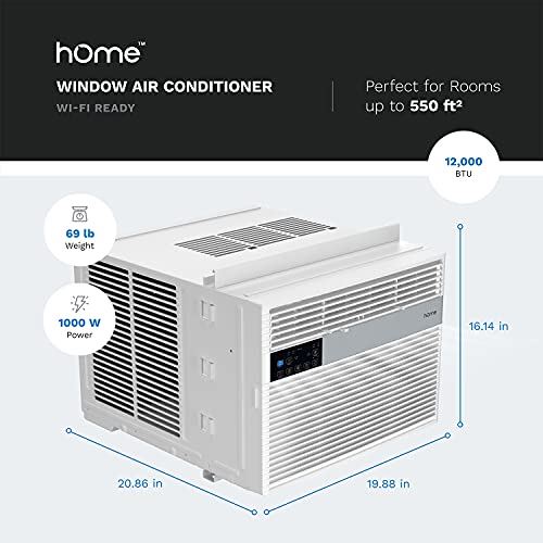 12,000 BTU Window Air Conditioner with Smart Control, Remote Control & 24 hr Timer