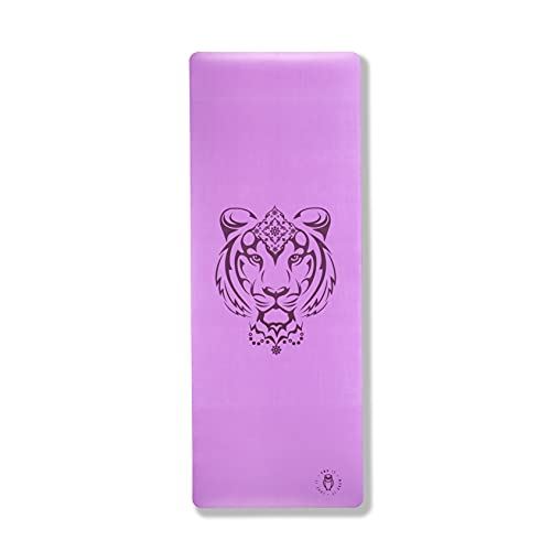 Modern Body Extra Thick Yoga and Fitness Mat 鈥?Natural Eco Friendly Rubber- Tiger Purple