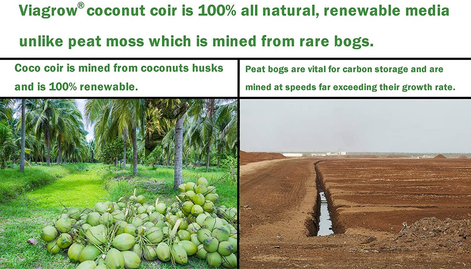 Viagrow VRCC50 VRCC Premium, Reptile Substrate, 50 Liters/ 52 Quarts / 13 Gallons, 1 Pack, Loose Coco Chips