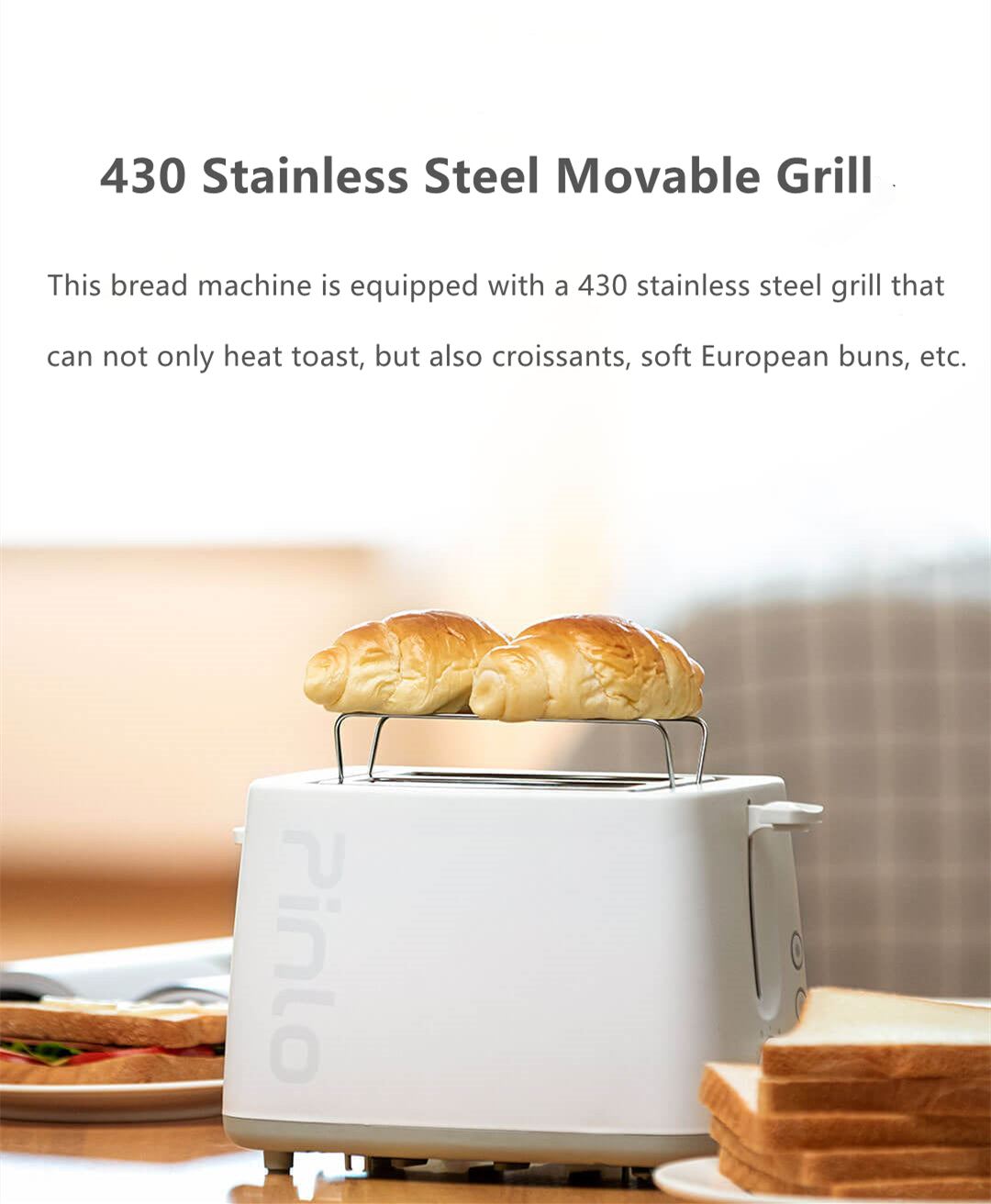 Bread Machine Household Toaster Multi-function Breakfast Machine Automatic Defrosting Heating Double Toaster