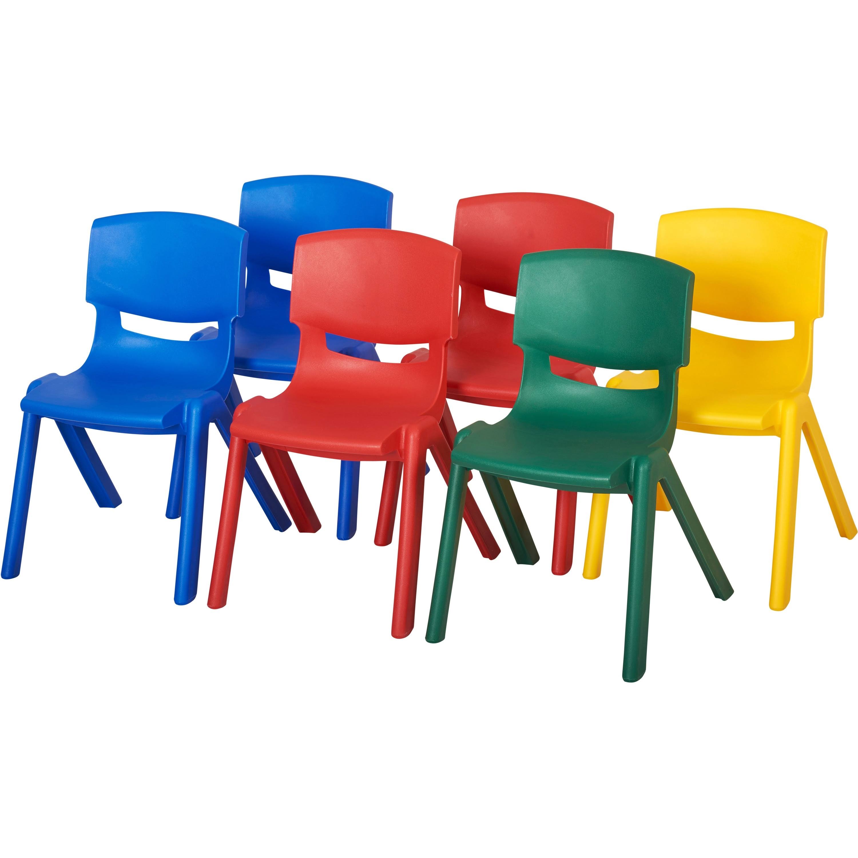 Ecr4kids 12x22 Assorted Resin Chair Pack, 6 Piece