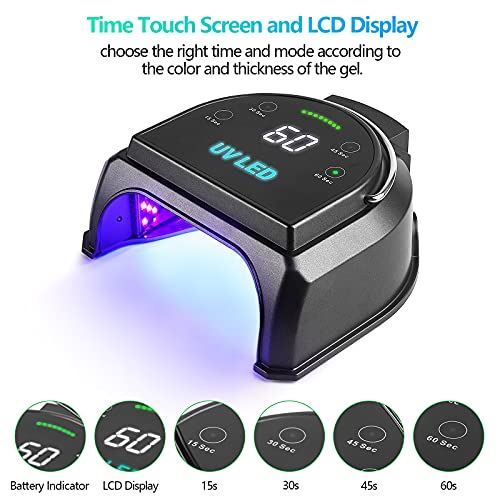 LED Gel Nail Curing Dryer, Wireless Nail Polish Machine Light with 45