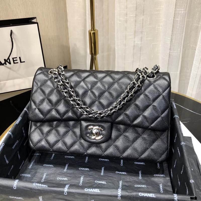 high quality handbag 119012 caviar genuine leather flap bag 1112