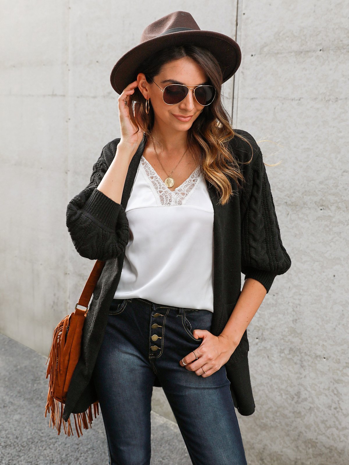 Shawl Collar Long Sleeve Holiday Outerwear