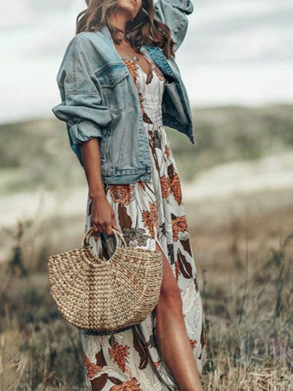 Multicolor Holiday V Neck Patchwork Dresses