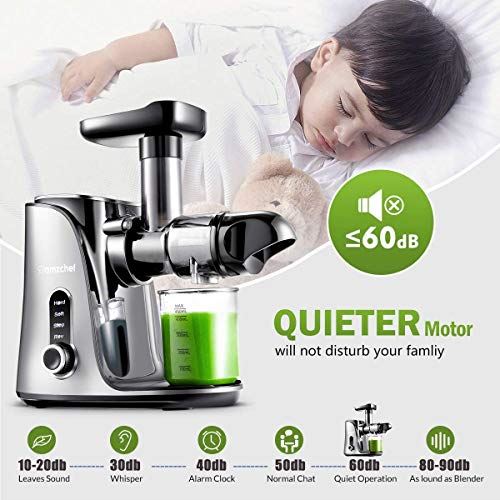 Cold Press Juicer with Two Speed Modes, 2 Travel bottles(500ML)