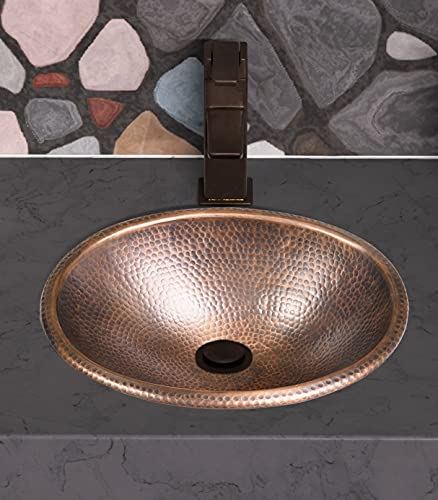 Abode Hand Hammered Oval Sink (17 Inches), Copper