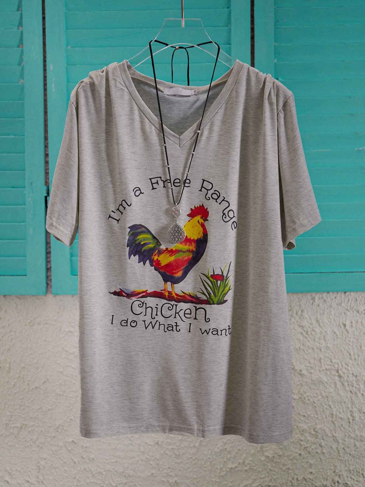 Light Gray V Neck Casual Cotton Shirts & Tops